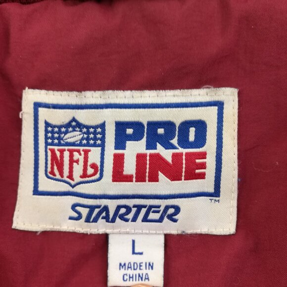 Vintage Washington Redskins Puffer Jacket Starter Pro Line Hooded Mens Large - Picture 5 of 14